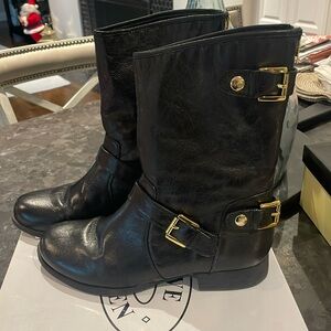 Steve Madden Enngage black leather boots 7.5 Worn once